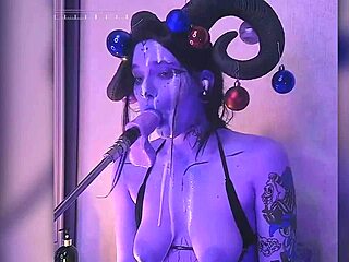 passionate devil contrasts cum-filled blowjobs with huge toy action