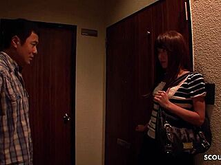 Frustrated dad seduces young 18+ girl to rough uncensored jav fuck with hairy pussy creampie!