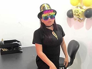 Why does this horny Latina nurse slip an anal plug into her big ass at the hospital office?