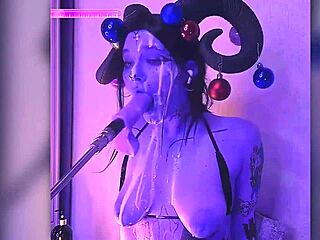 passionate devil contrasts cum-filled blowjobs with huge toy action