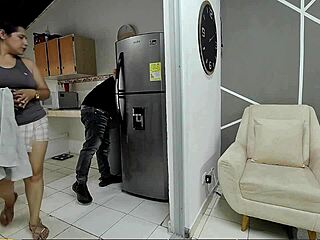 hey, this mature woman pays the repair guy with wild milking fuck session