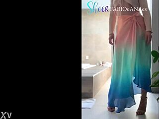 Sensual mature brazilian woman dances provocatively outdoors in panties and nylon captivating her voyeur audience with curves