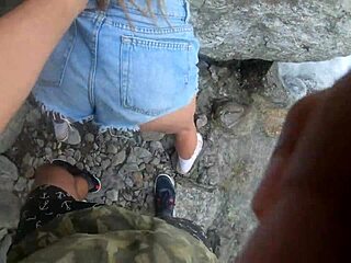 In a wild outdoor adventure next to the river, he passionately fucked his girlfriend in doggystyle.