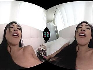 ember snow toys her tight asian pussy in a solo session