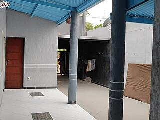 We're welcoming the visitor completely naked, ready for some hot bisexual action with that big black cock in the garage