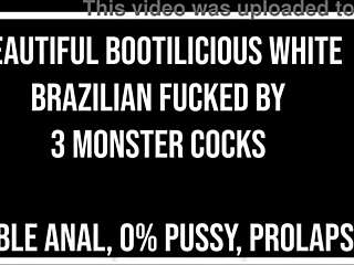 Watch Beautiful Bootylicious White Brazilian Sereia Ninfo Get Fucked By 3 Monster Cocks DAP 0 Pussy Prolapse BBC Gapes Squirting!