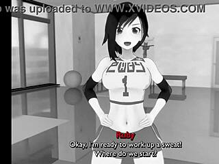 Team RWBY gets intense pregnant yoga class with big black cock creampie action in gym.