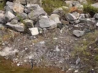 a pornstar got bent over and fucked doggystyle outdoors in the bush