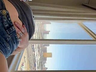 Sexy babe teases with ass shaking and striptease before intense licking in Vegas suite