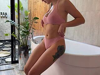 Blonde Teen Babe Rides Huge Cock In Bathroom With Wet Dripping Pussy!