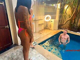 What happens when two Asian shemales dominate a blonde in wild anal threesome action