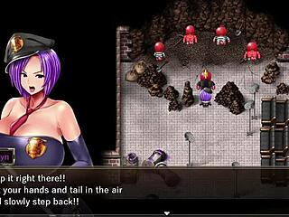 Animated Hentai Game Features Big Cock Monster In Prison Scene With Lustful Statue And Virgin Character Masturbation