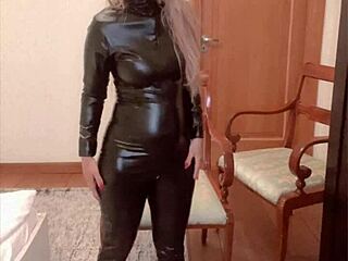 Hey, what's this shiny oil all about in your catsuit dance routine with that domination vibe and music?