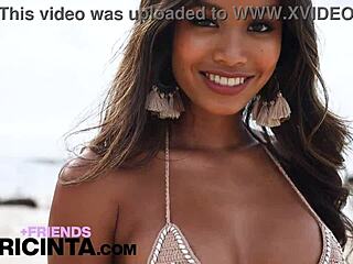 Bold Asian Babe Putri Cinta Fingers Her Tight Asshole And Pussy At Sunny Beach