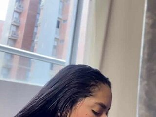 Oh baby, feel how I massage your hard cock with my hands until you explode!