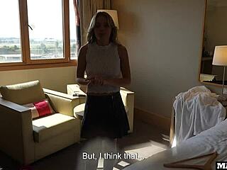 Innocent French babysitter gets into wild threesome with big cocks