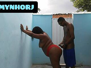 Cheio De Tesão Delivers Rough Anal Pounding To Brazilian BBW's Big Ass In Outdoor Yard