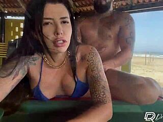 Gostoso tatuado from the beach gives me cumshot in mouth after riding and doggystyle.