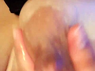 Whoa, check out this hot Latina milf with those massive nipples and milky tits getting wild with anal toys!