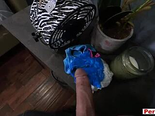 Caught sniffing stepmother's panties leads to taboo brunette milf blowjob encounter