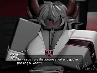 lavi the corpogoat secretary gets fucked hard in 3d cartoon sequel. new employee creampies her wet pussy roughly.