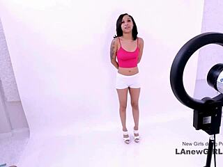 Petite teen 18+ brunette surprises with intense fucking at modeling audition