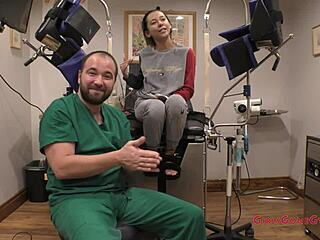 this exam's just a formality, right? kalani luana asks during her close-up anal fingering in latex gloves