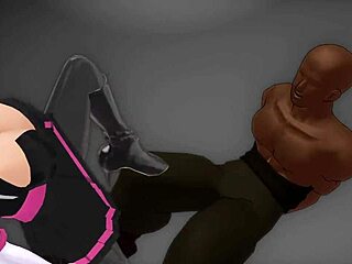 Intense Wrestling and Femdom Action with Footjob Handjob Cumshot Compilation from Boko877