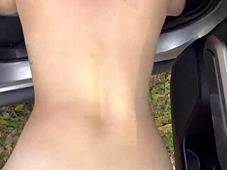 Thick white girl gets completely naked and bent over for public fucking during daytime.