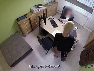 Naughty agent performs sex casting with teen 18+ in loan office
