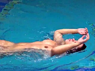 why is hungarian babe sazan cheharda swimming naked in the pool, teasing with big tits and ass?