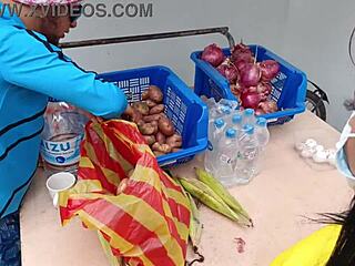 salesman casually fucks hot curvy latina with big natural tits in bedroom