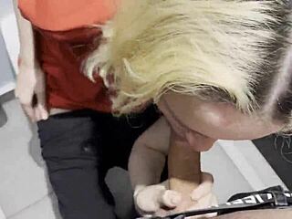 Blonde Escort Squirts from Rough Public Toilet Pounding for Quick Cash