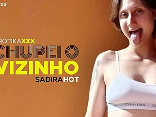 Hey, check out Sadira Hot in this erotic amateur trailer where she teases her neighbor with a steamy blowjob!