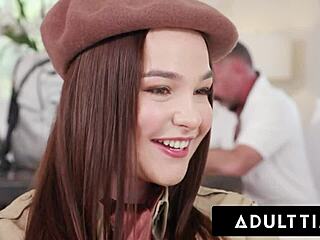 Mature Couple Seduces Skinny Blonde Teen 18+ Babysitter into Rough FFM Threesome