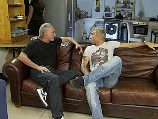 why do these two horny european sluts crave monster cock from young 18+ stud and old man in wild anal foursome?