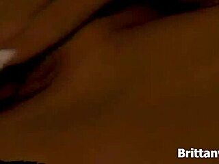 Busty blonde Brittany Andrews teases with dildo in her muff for hot solo action