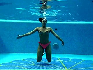 why is hungarian babe sazan cheharda swimming naked in the pool, teasing with big tits and ass?