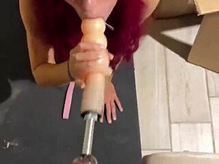 my sex machine with huge dildo for teen 18+ cat girl sucking toy in hardcore fetish blowjob