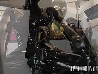 whoa, trying 3 layers latex with 4 gloves and gasmask self-bondage 😈