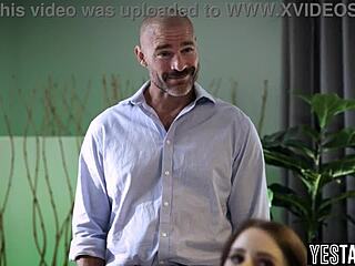 Innocent Teen 18+ Petite Gets Rough Threesome Fucking from Big Cock Mature Stud and Slutty Bestie with Big Tits and Ass