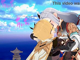 in the jade palace, shenhe experiences immersive 3d encounters with intimate interactions.