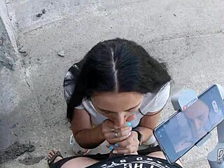 She Requests Filming Her Outdoor Blowjob On Huge Cock