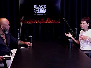 Annie Clementine Flaunts Vampire Canines in Sheer Red Recording Intense Sessions with Couples and Soft Guy Followers