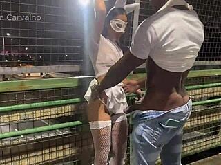 Who knew pounding a big natural tits prostitute bareback outdoors in public would lead to interracial creampie chaos without getting caught?