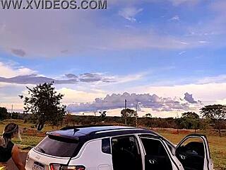 i fucked luna oliveira's ass outdoors and creampied during interview