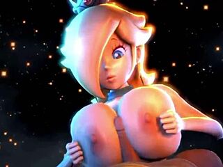 I Feel So Aroused Watching Rosalina and Peach in Intense Titty Fuck Action with Their Big Boobs Bouncing