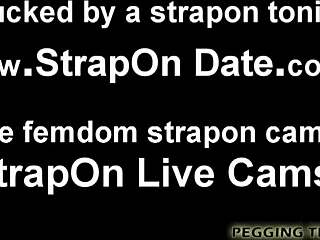 Contrast ensuring my big fat strapon gets properly lubed for femdom play