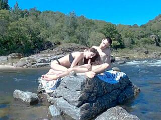 Oh man, we're getting wild with risky sex on that public beach and bus - double cumshot incoming!