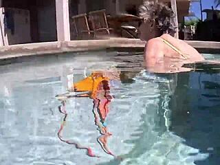 Amateur Couple Enjoys Hairy Pussy Bathing In Private Hawaii Pool